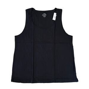 NWT J. Crew Women's Black Vintage Slub Cotton Tank - SIZE M